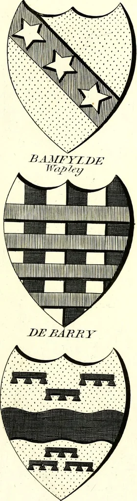 An illustration from A Collection of coats of arms borne by the nobility and gentry of the county of Glocester, 1792, leaf 172