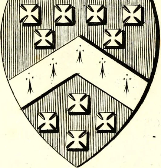 An illustration from A Collection of coats of arms borne by the nobility and gentry of the county of Glocester, 1792, leaf 174