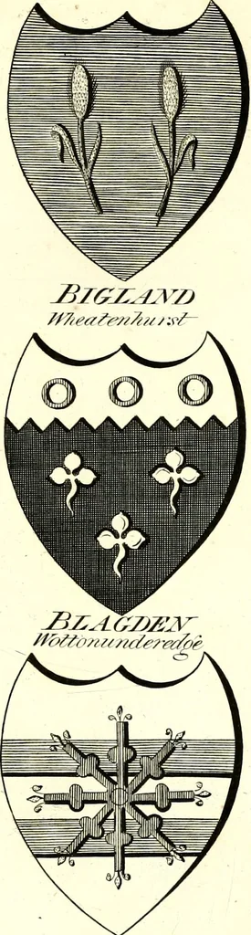 An illustration from A Collection of coats of arms borne by the nobility and gentry of the county of Glocester, 1792, leaf 176