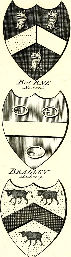 An illustration from A Collection of coats of arms borne by the nobility and gentry of the county of Glocester, 1792, leaf 178