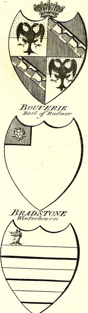 An illustration from A Collection of coats of arms borne by the nobility and gentry of the county of Glocester, 1792, leaf 178