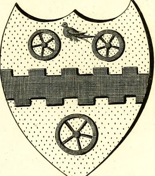 An illustration from A Collection of coats of arms borne by the nobility and gentry of the county of Glocester, 1792, leaf 182