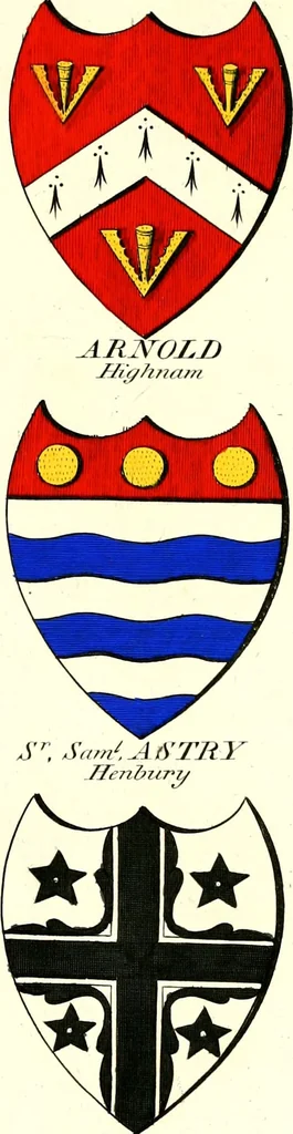 An illustration from A Collection of coats of arms borne by the nobility and gentry of the county of Glocester, 1792, leaf 60