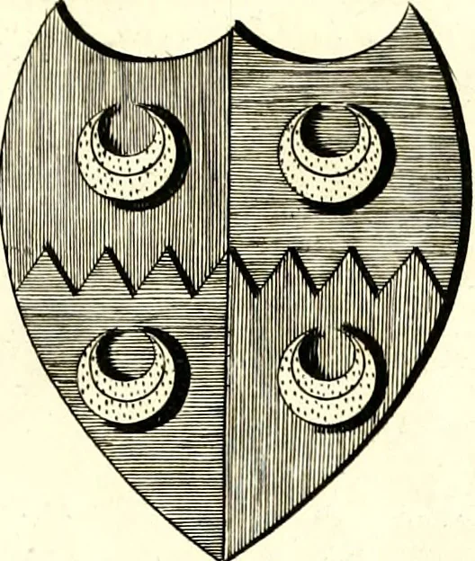 An illustration from A Collection of coats of arms borne by the nobility and gentry of the county of Glocester, 1792, leaf 64