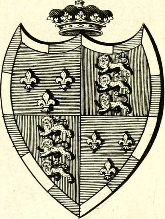 An illustration from A Collection of coats of arms borne by the nobility and gentry of the county of Glocester, 1792, leaf 66