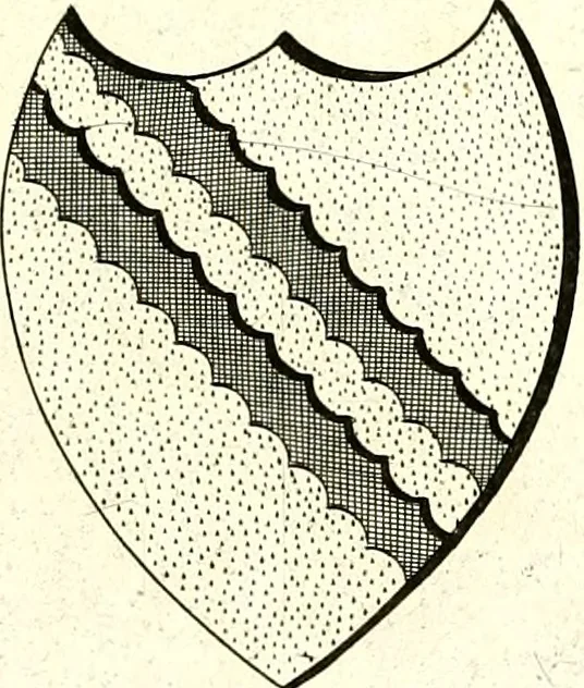 An illustration from A Collection of coats of arms borne by the nobility and gentry of the county of Glocester, 1792, leaf 68