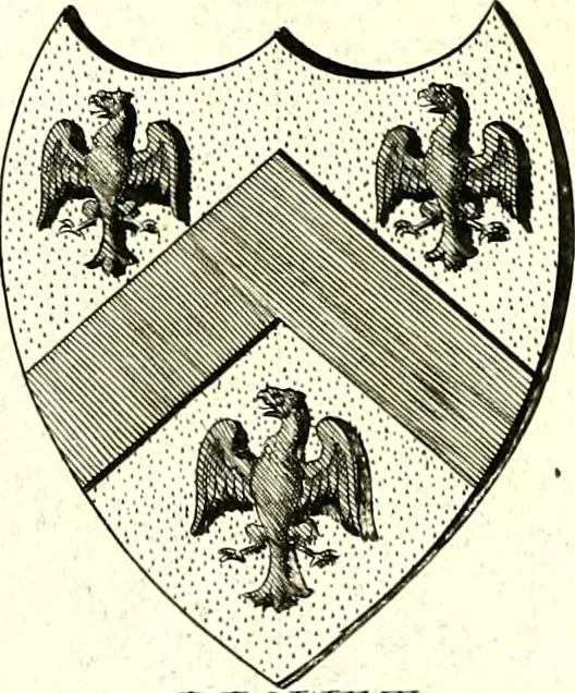 An illustration from A Collection of coats of arms borne by the nobility and gentry of the county of Glocester, 1792, leaf 68