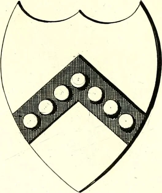 An illustration from A Collection of coats of arms borne by the nobility and gentry of the county of Glocester, 1792, leaf 70