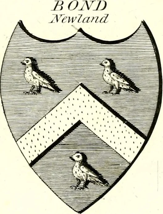 An illustration from A Collection of coats of arms borne by the nobility and gentry of the county of Glocester, 1792, leaf 70