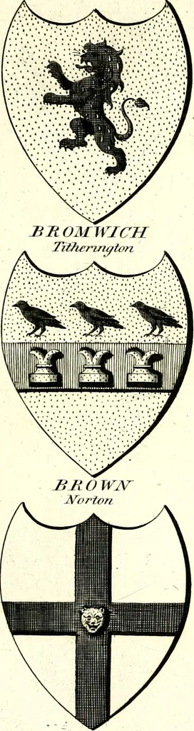 An illustration from A Collection of coats of arms borne by the nobility and gentry of the county of Glocester, 1792, leaf 74
