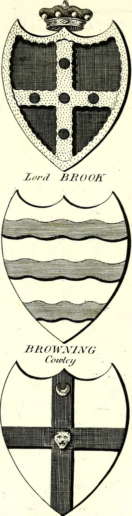 An illustration from A Collection of coats of arms borne by the nobility and gentry of the county of Glocester, 1792, leaf 74