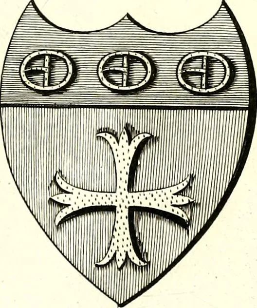 An illustration from A Collection of coats of arms borne by the nobility and gentry of the county of Glocester, 1792, leaf 76