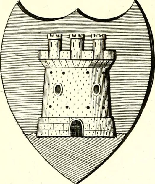 An illustration from A Collection of coats of arms borne by the nobility and gentry of the county of Glocester, 1792, leaf 78
