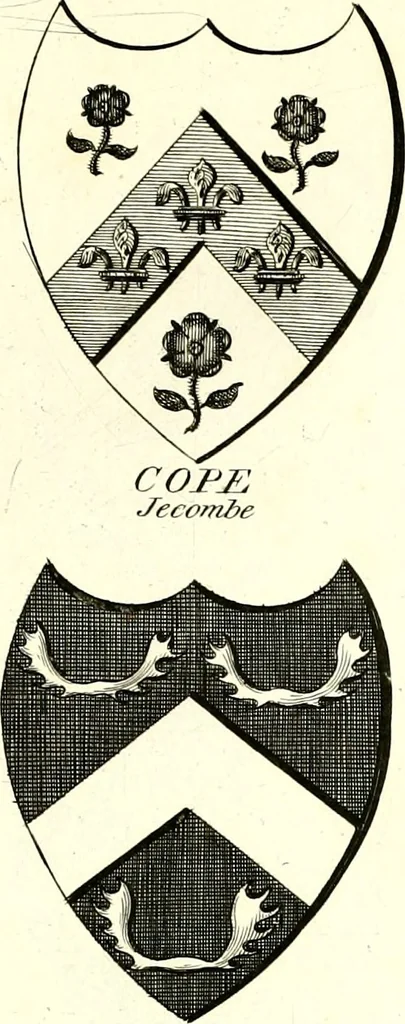 An illustration from A Collection of coats of arms borne by the nobility and gentry of the county of Glocester, 1792, leaf 84