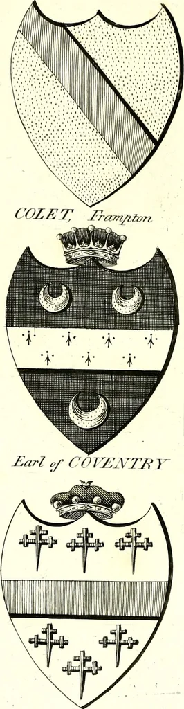 An illustration from A Collection of coats of arms borne by the nobility and gentry of the county of Glocester, 1792, leaf 84