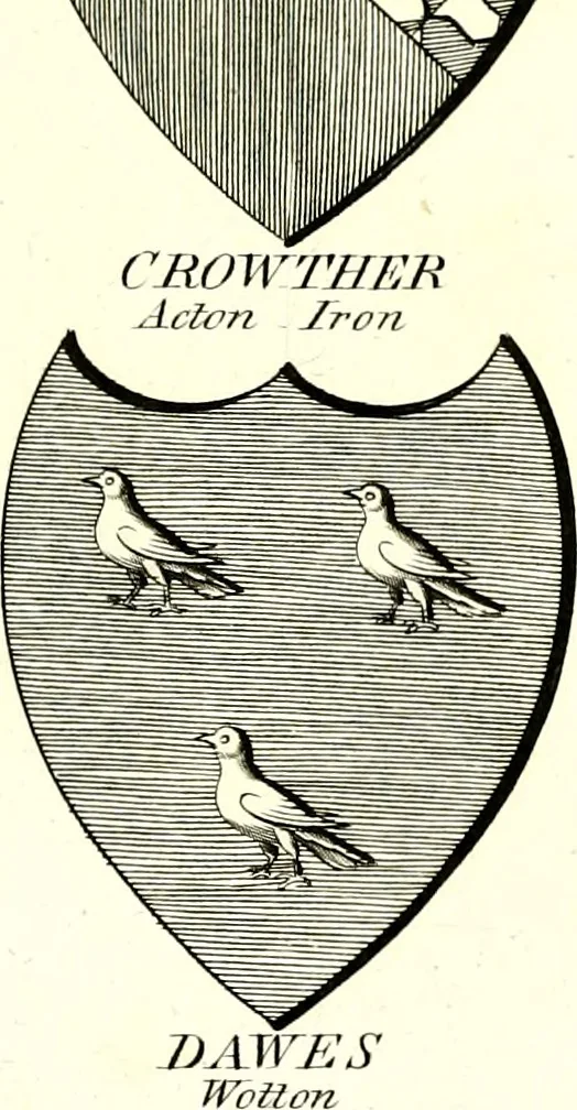 An illustration from A Collection of coats of arms borne by the nobility and gentry of the county of Glocester, 1792, leaf 86