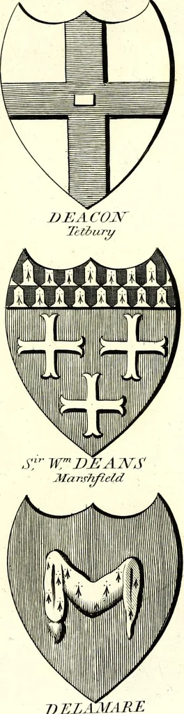 An illustration from A Collection of coats of arms borne by the nobility and gentry of the county of Glocester, 1792, leaf 88