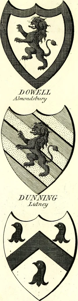 An illustration from A Collection of coats of arms borne by the nobility and gentry of the county of Glocester, 1792, leaf 92