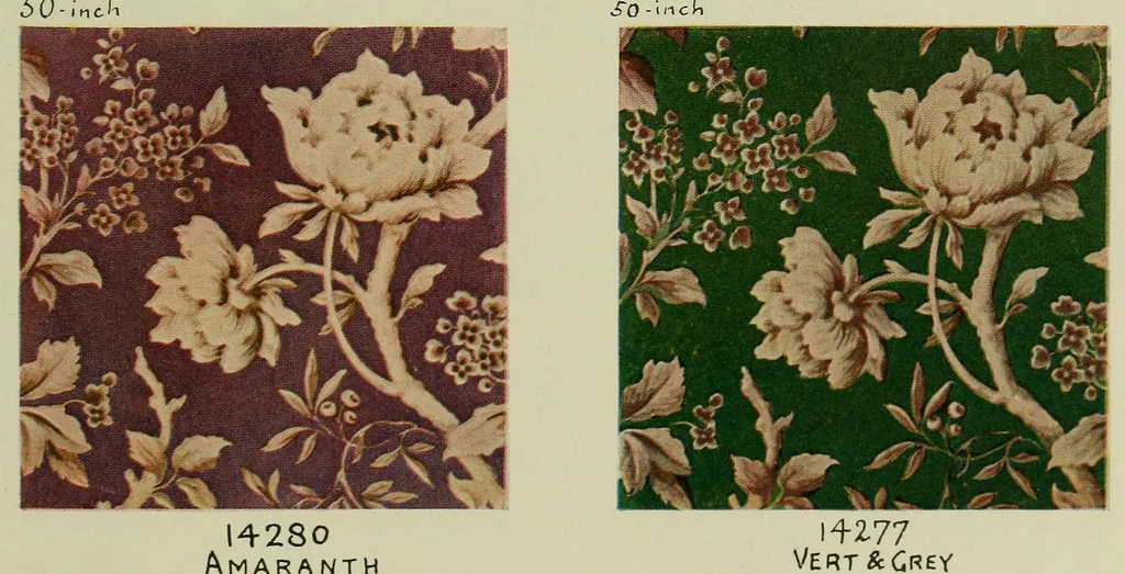 An illustration from A Collection of distinctive hand-block printed linens & cretonnes, 1900, leaf 21