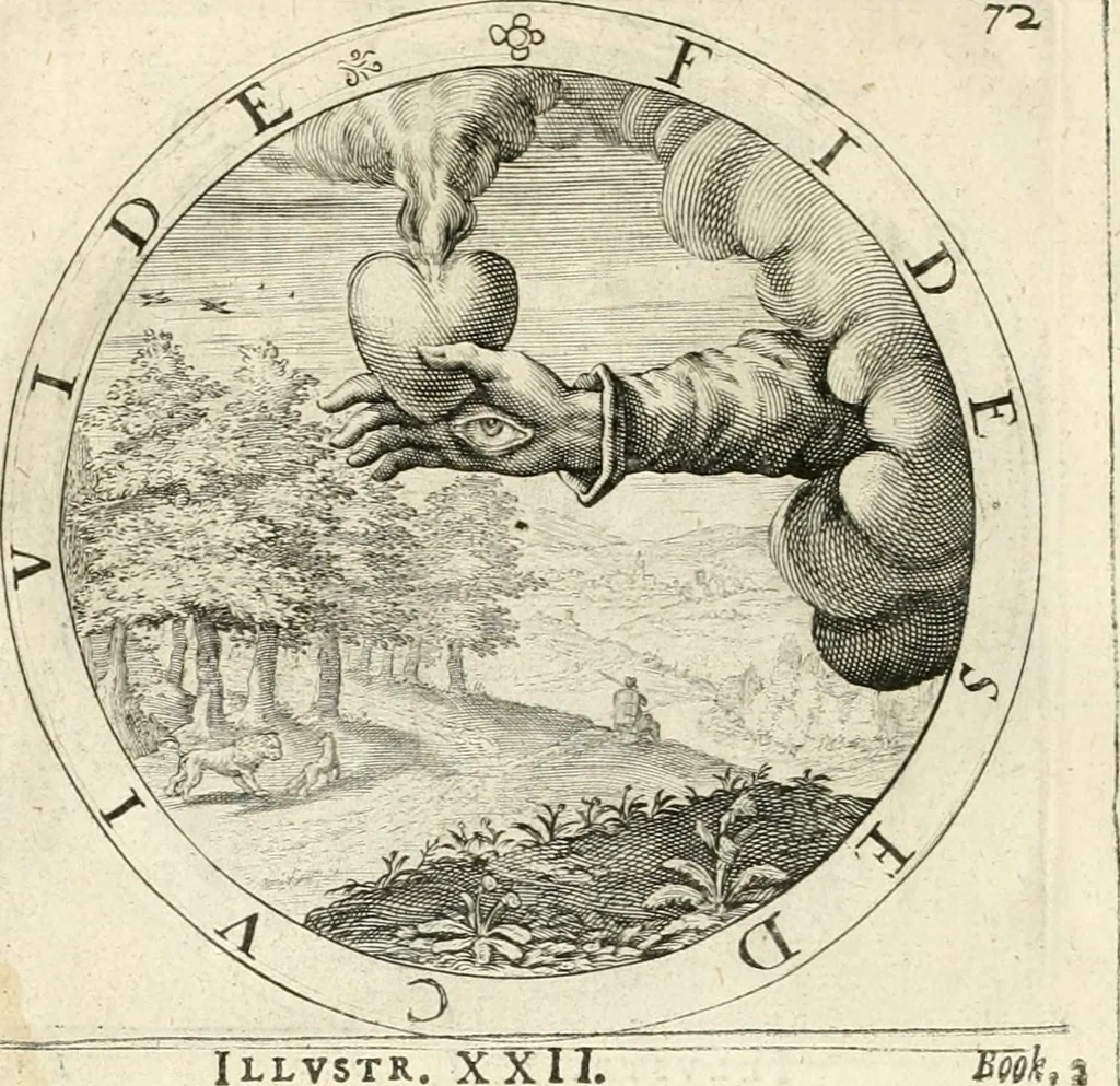 An illustration from A collection of emblemes, ancient and moderne : quickened vvith metricall illustrations, both morall and divine : and disposed into lotteries, that instruction and good counsell may bee furthered by an honest and pleasant recreation, 1635, leaf 115