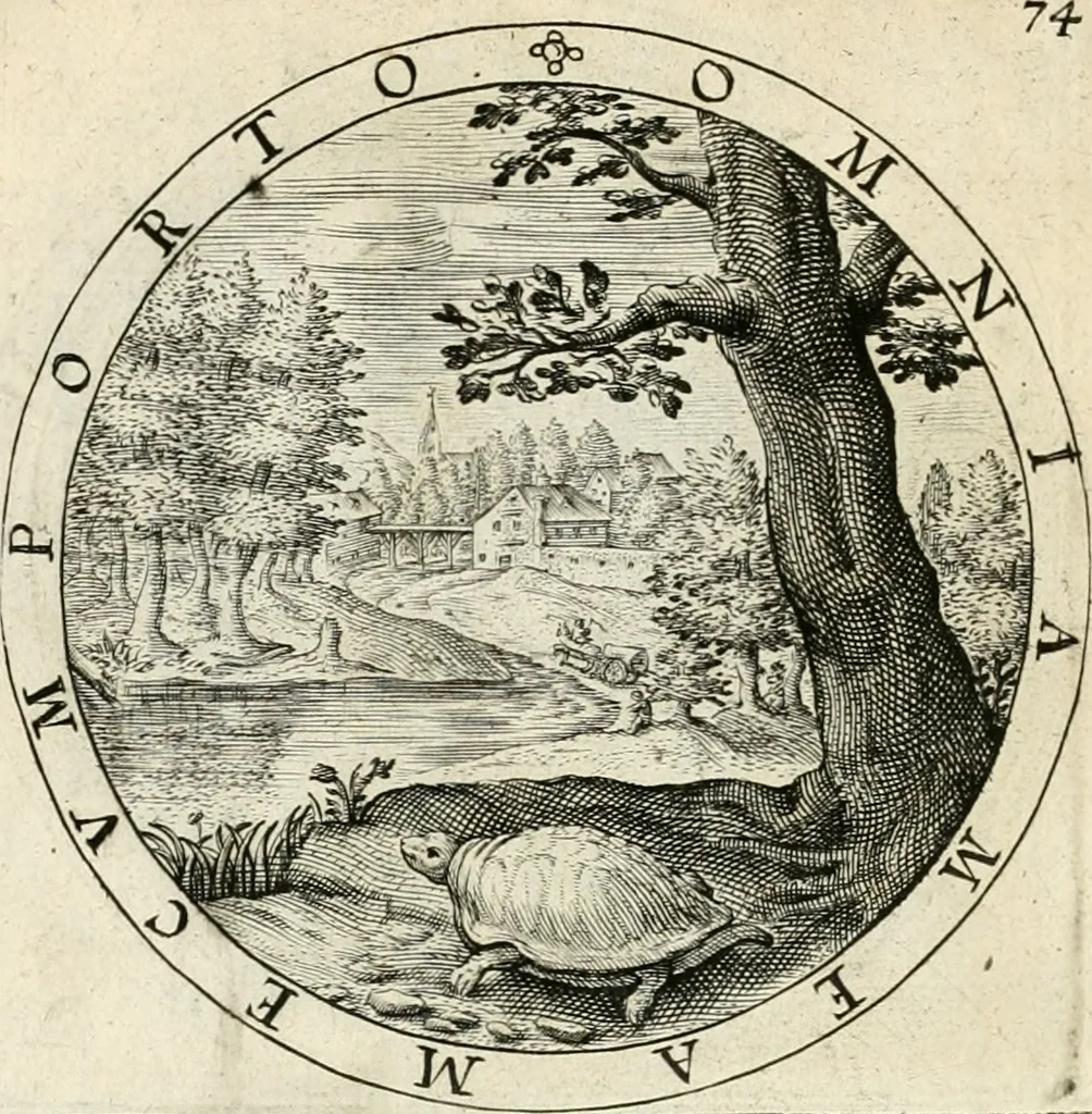 An illustration from A collection of emblemes, ancient and moderne : quickened vvith metricall illustrations, both morall and divine : and disposed into lotteries, that instruction and good counsell may bee furthered by an honest and pleasant recreation, 1635, leaf 117