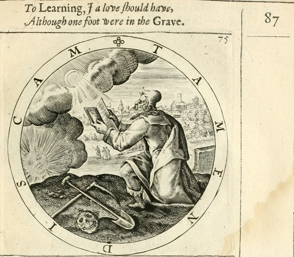 An illustration from A collection of emblemes, ancient and moderne : quickened vvith metricall illustrations, both morall and divine : and disposed into lotteries, that instruction and good counsell may bee furthered by an honest and pleasant recreation, 1635, leaf 118