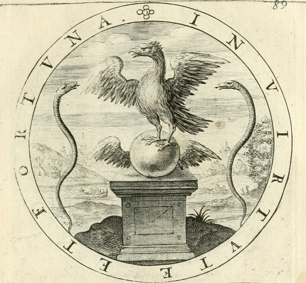 An illustration from A collection of emblemes, ancient and moderne : quickened vvith metricall illustrations, both morall and divine : and disposed into lotteries, that instruction and good counsell may bee furthered by an honest and pleasant recreation, 1635, leaf 132