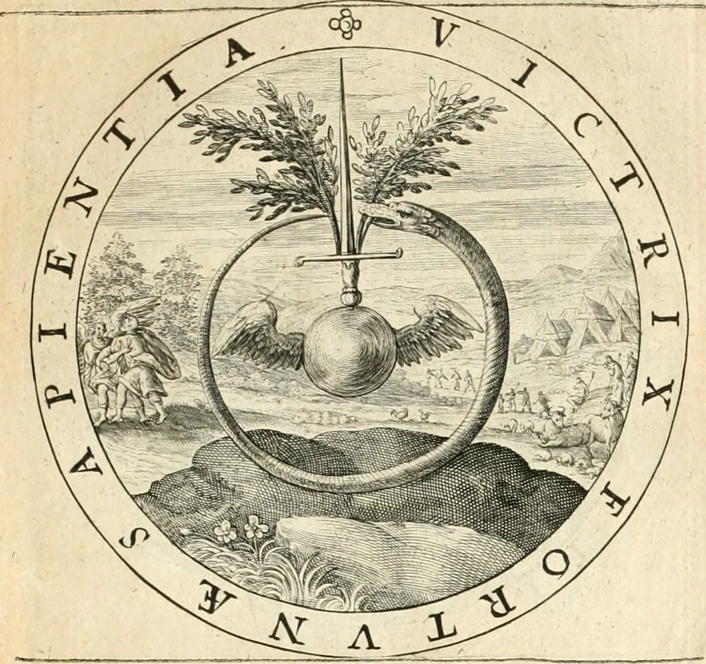 An illustration from A collection of emblemes, ancient and moderne : quickened vvith metricall illustrations, both morall and divine : and disposed into lotteries, that instruction and good counsell may bee furthered by an honest and pleasant recreation, 1635, leaf 140