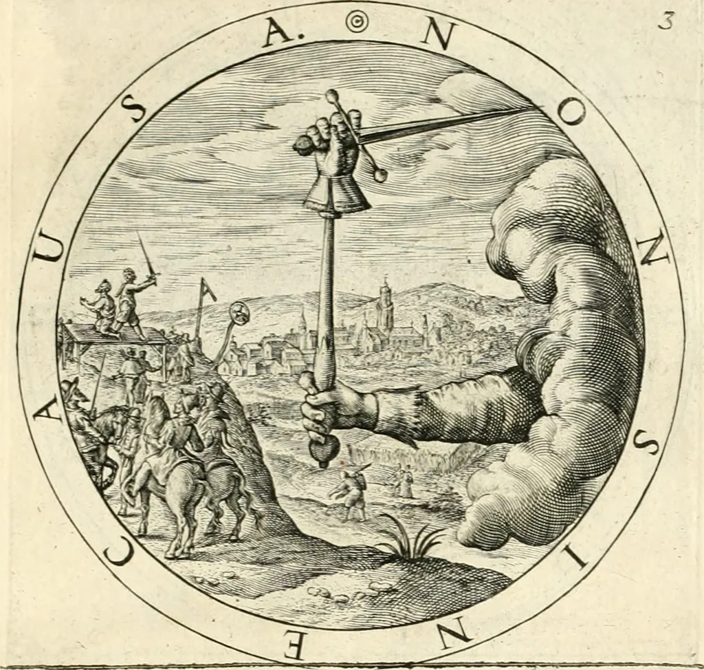 An illustration from A collection of emblemes, ancient and moderne : quickened vvith metricall illustrations, both morall and divine : and disposed into lotteries, that instruction and good counsell may bee furthered by an honest and pleasant recreation, 1635, leaf 164