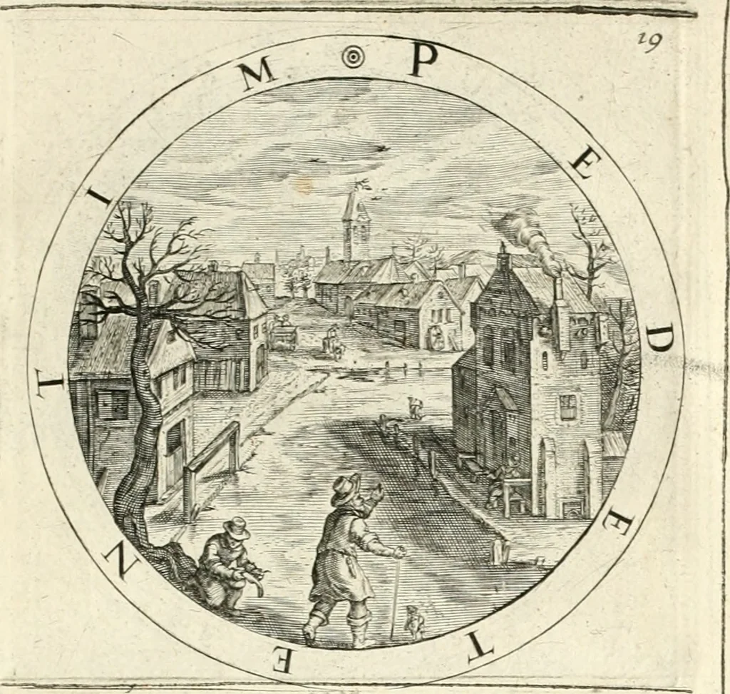 An illustration from A collection of emblemes, ancient and moderne : quickened vvith metricall illustrations, both morall and divine : and disposed into lotteries, that instruction and good counsell may bee furthered by an honest and pleasant recreation, 1635, leaf 180