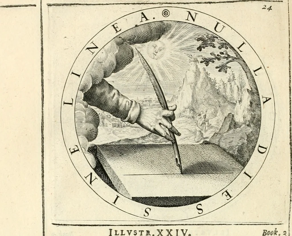 An illustration from A collection of emblemes, ancient and moderne : quickened vvith metricall illustrations, both morall and divine : and disposed into lotteries, that instruction and good counsell may bee furthered by an honest and pleasant recreation, 1635, leaf 185