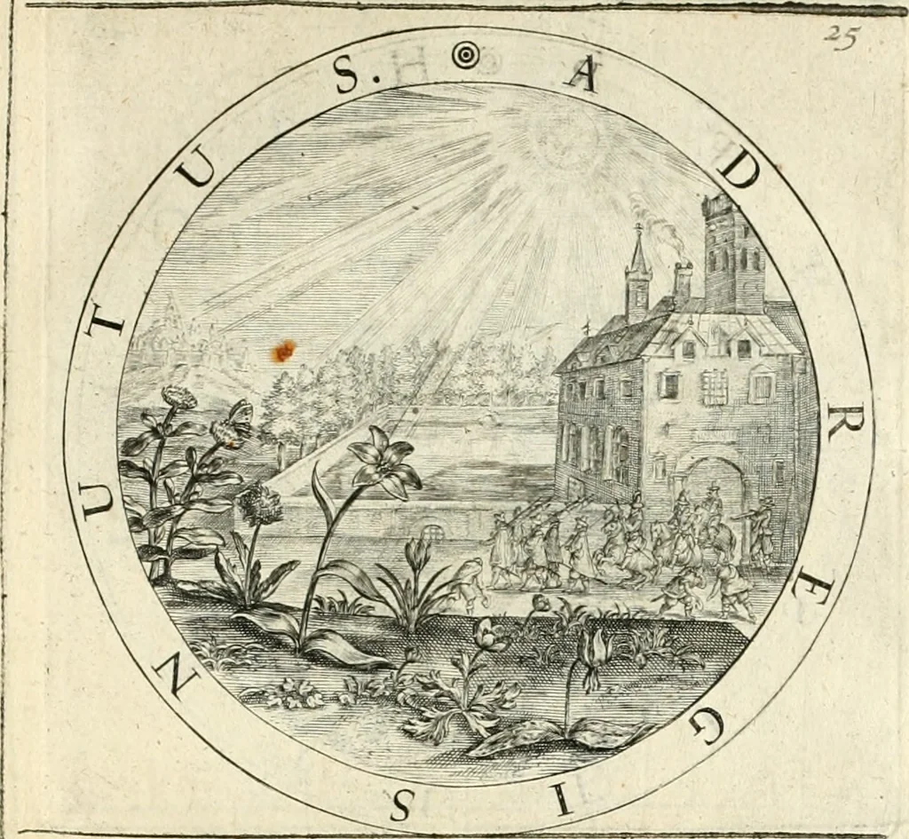An illustration from A collection of emblemes, ancient and moderne : quickened vvith metricall illustrations, both morall and divine : and disposed into lotteries, that instruction and good counsell may bee furthered by an honest and pleasant recreation, 1635, leaf 186