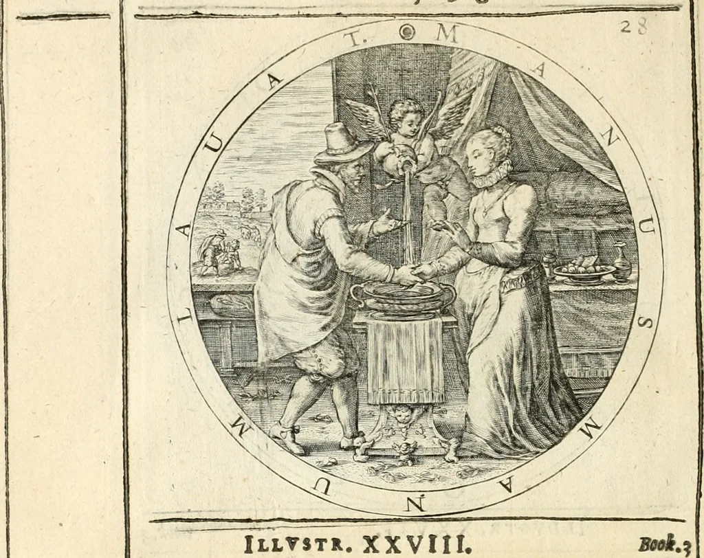 An illustration from A collection of emblemes, ancient and moderne : quickened vvith metricall illustrations, both morall and divine : and disposed into lotteries, that instruction and good counsell may bee furthered by an honest and pleasant recreation, 1635, leaf 189