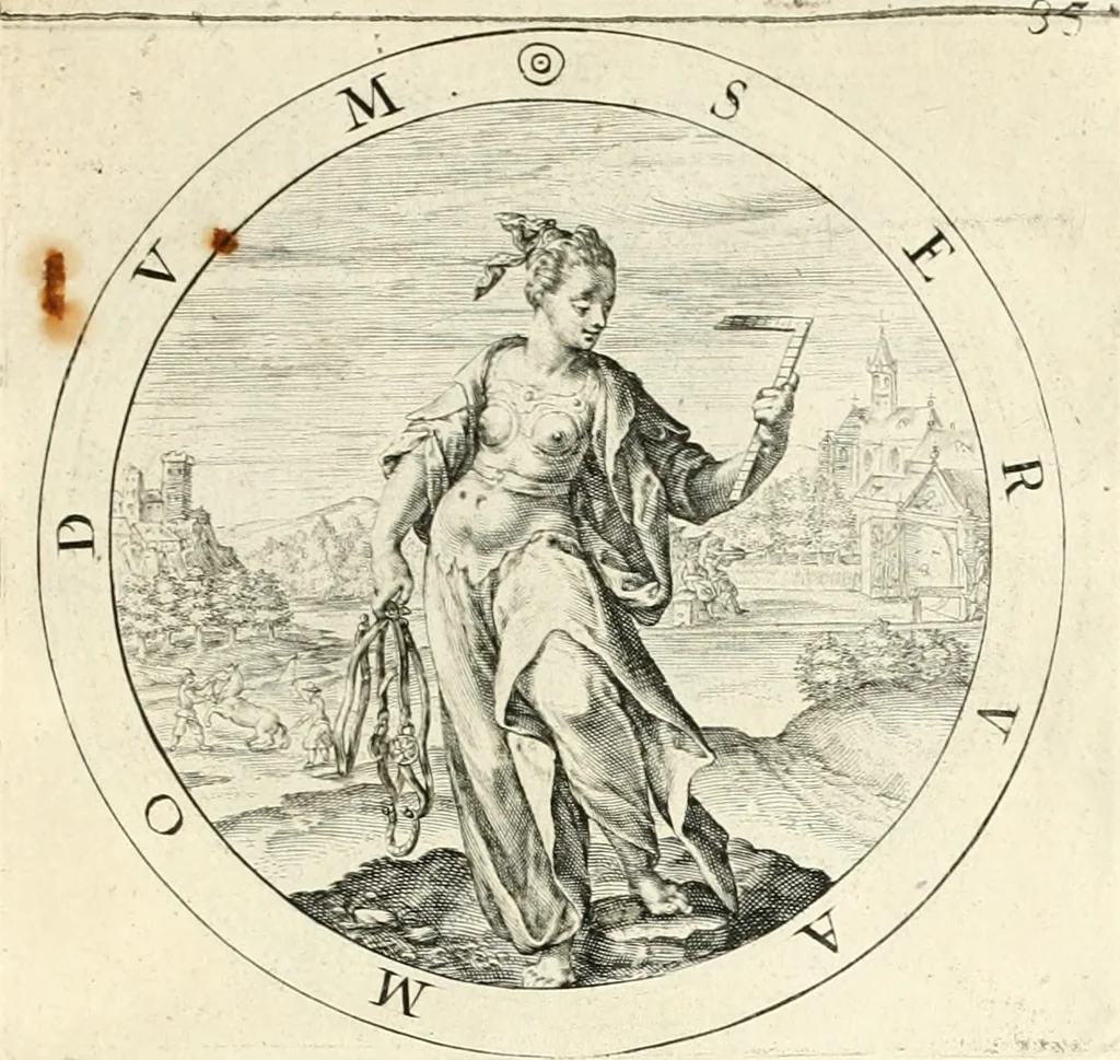 An illustration from A collection of emblemes, ancient and moderne : quickened vvith metricall illustrations, both morall and divine : and disposed into lotteries, that instruction and good counsell may bee furthered by an honest and pleasant recreation, 1635, leaf 196