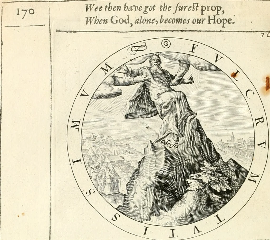 An illustration from A collection of emblemes, ancient and moderne : quickened vvith metricall illustrations, both morall and divine : and disposed into lotteries, that instruction and good counsell may bee furthered by an honest and pleasant recreation, 1635, leaf 197