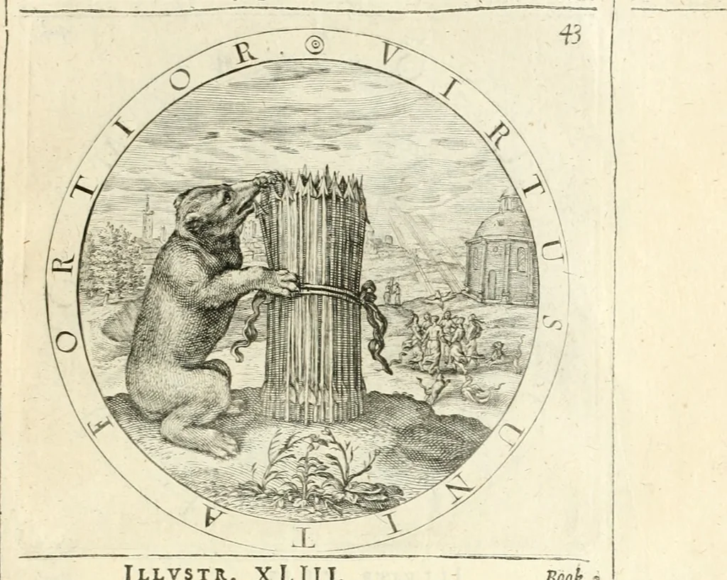 An illustration from A collection of emblemes, ancient and moderne : quickened vvith metricall illustrations, both morall and divine : and disposed into lotteries, that instruction and good counsell may bee furthered by an honest and pleasant recreation, 1635, leaf 204