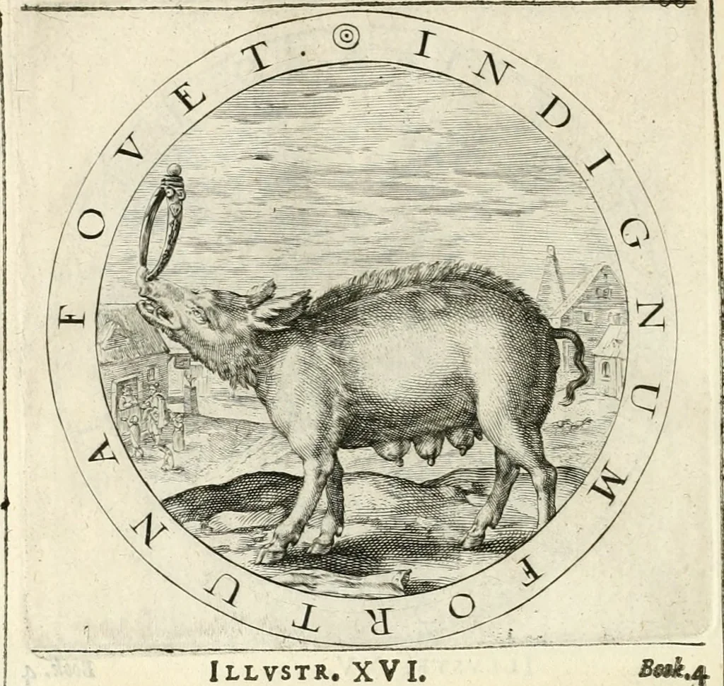An illustration from A collection of emblemes, ancient and moderne : quickened vvith metricall illustrations, both morall and divine : and disposed into lotteries, that instruction and good counsell may bee furthered by an honest and pleasant recreation, 1635, leaf 245