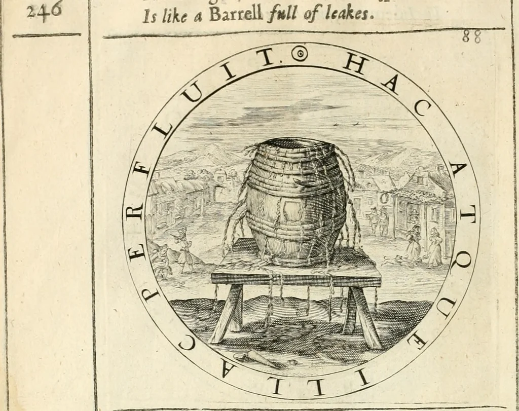 An illustration from A collection of emblemes, ancient and moderne : quickened vvith metricall illustrations, both morall and divine : and disposed into lotteries, that instruction and good counsell may bee furthered by an honest and pleasant recreation, 1635, leaf 267