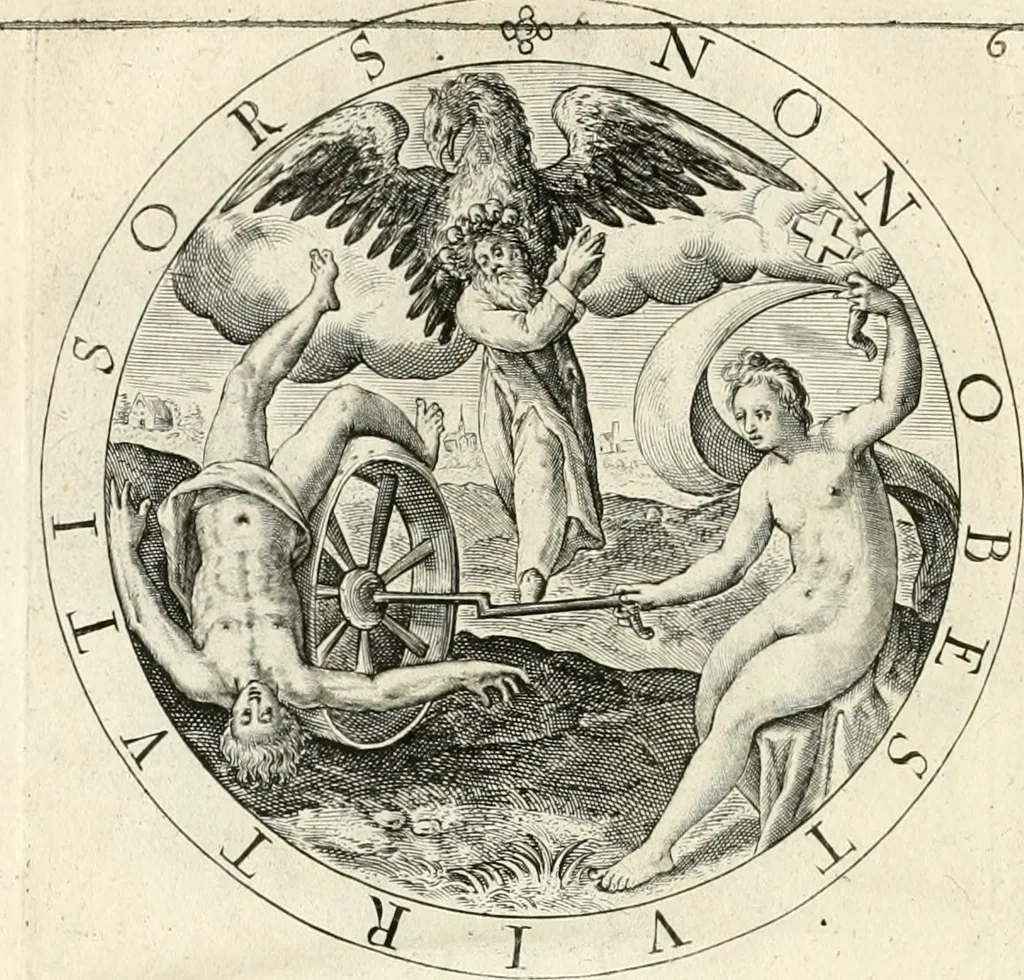 An illustration from A collection of emblemes, ancient and moderne : quickened vvith metricall illustrations, both morall and divine : and disposed into lotteries, that instruction and good counsell may bee furthered by an honest and pleasant recreation, 1635, leaf 31