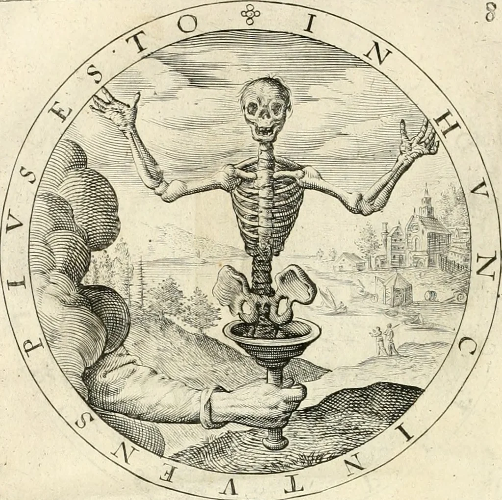 An illustration from A collection of emblemes, ancient and moderne : quickened vvith metricall illustrations, both morall and divine : and disposed into lotteries, that instruction and good counsell may bee furthered by an honest and pleasant recreation, 1635, leaf 33