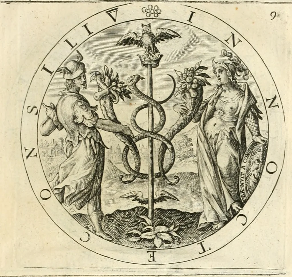 An illustration from A collection of emblemes, ancient and moderne : quickened vvith metricall illustrations, both morall and divine : and disposed into lotteries, that instruction and good counsell may bee furthered by an honest and pleasant recreation, 1635, leaf 34