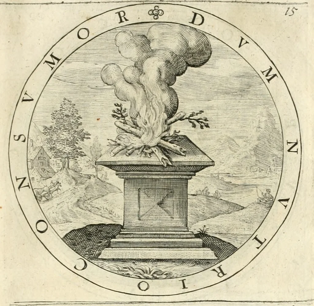 An illustration from A collection of emblemes, ancient and moderne : quickened vvith metricall illustrations, both morall and divine : and disposed into lotteries, that instruction and good counsell may bee furthered by an honest and pleasant recreation, 1635, leaf 40