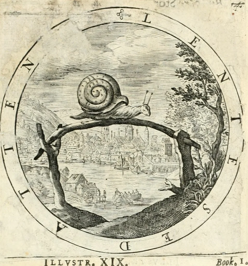An illustration from A collection of emblemes, ancient and moderne : quickened vvith metricall illustrations, both morall and divine : and disposed into lotteries, that instruction and good counsell may bee furthered by an honest and pleasant recreation, 1635, leaf 44