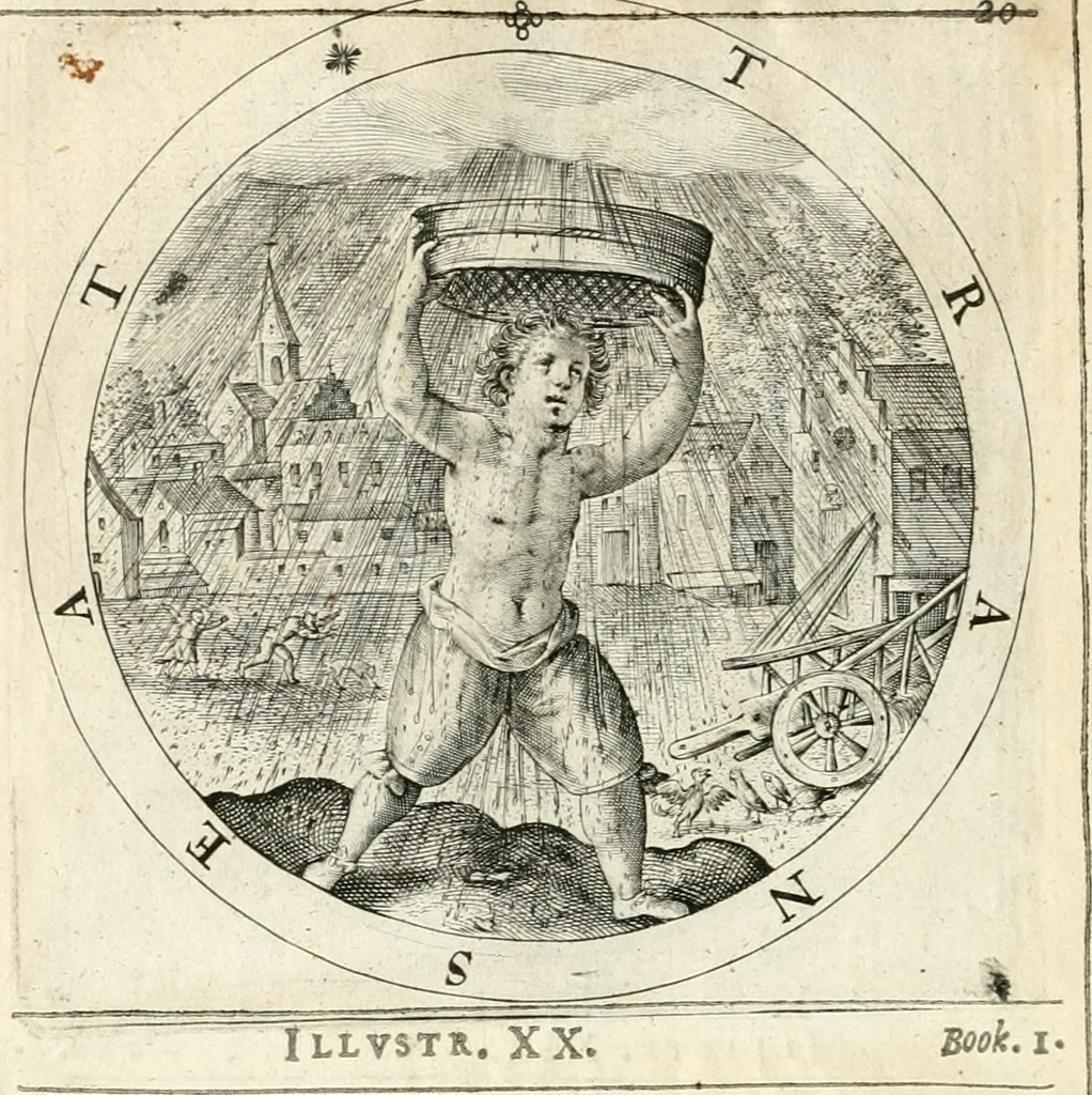 An illustration from A collection of emblemes, ancient and moderne : quickened vvith metricall illustrations, both morall and divine : and disposed into lotteries, that instruction and good counsell may bee furthered by an honest and pleasant recreation, 1635, leaf 45