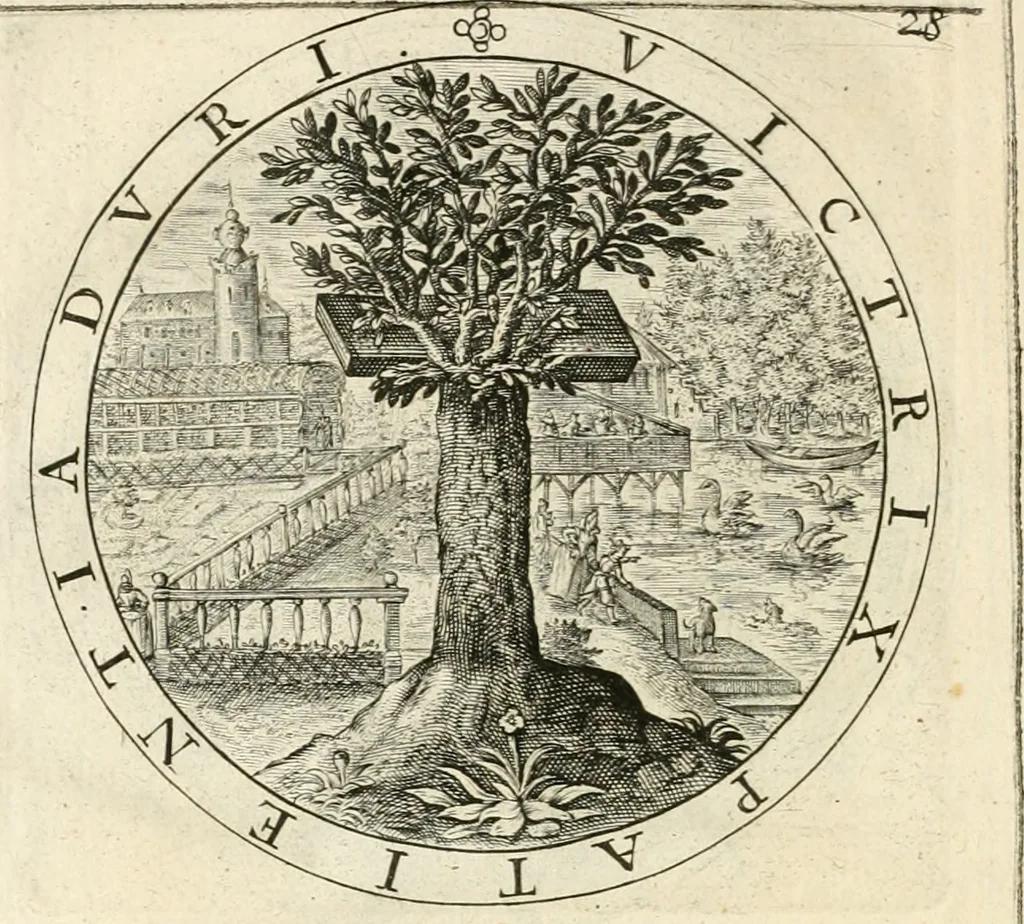 An illustration from A collection of emblemes, ancient and moderne : quickened vvith metricall illustrations, both morall and divine : and disposed into lotteries, that instruction and good counsell may bee furthered by an honest and pleasant recreation, 1635, leaf 53