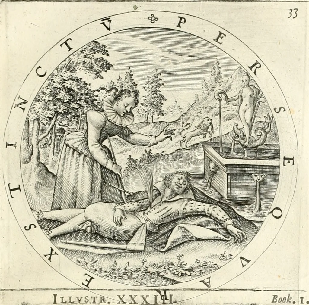 An illustration from A collection of emblemes, ancient and moderne : quickened vvith metricall illustrations, both morall and divine : and disposed into lotteries, that instruction and good counsell may bee furthered by an honest and pleasant recreation, 1635, leaf 58