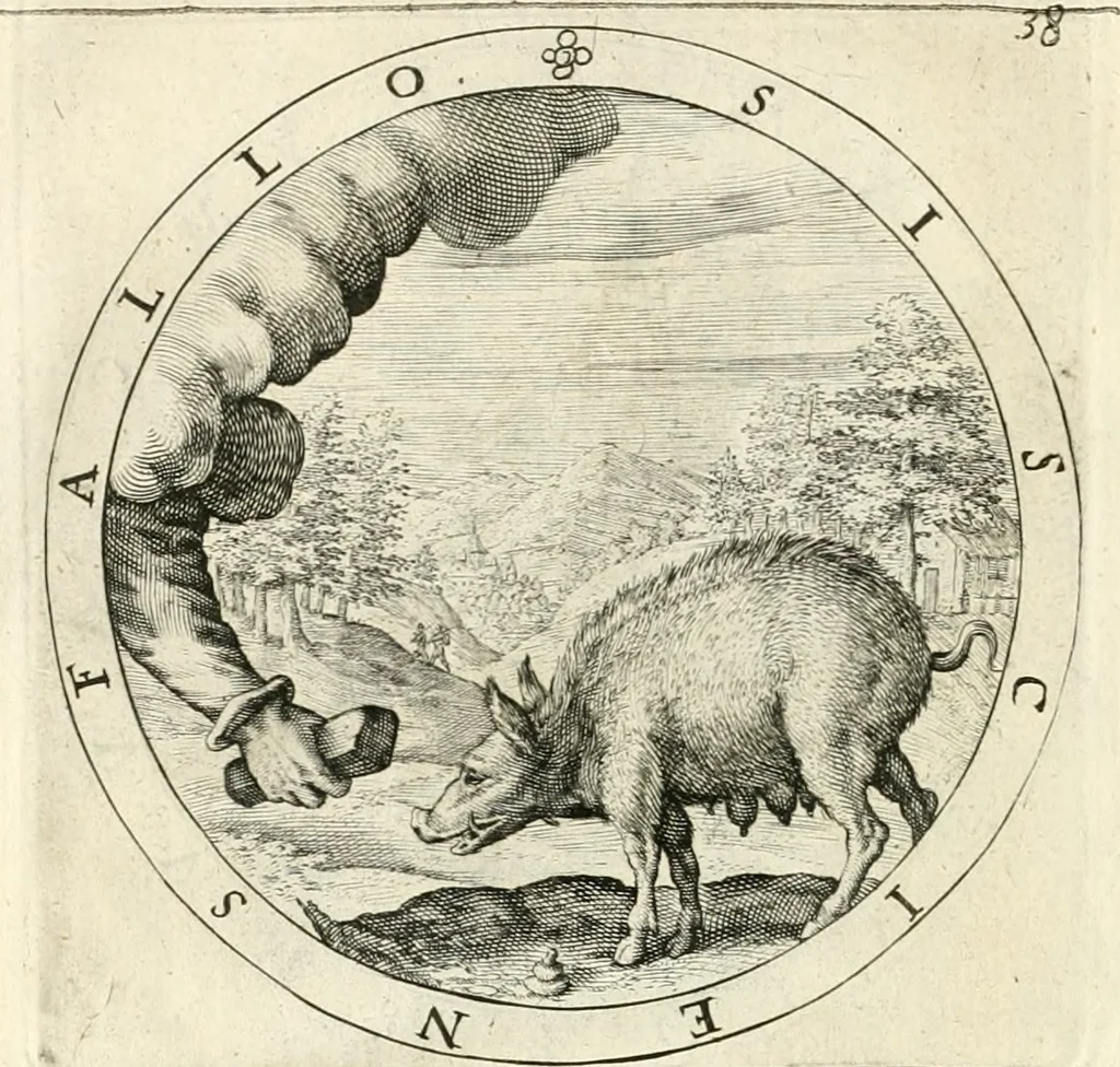 An illustration from A collection of emblemes, ancient and moderne : quickened vvith metricall illustrations, both morall and divine : and disposed into lotteries, that instruction and good counsell may bee furthered by an honest and pleasant recreation, 1635, leaf 63