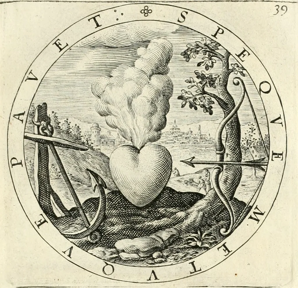 An illustration from A collection of emblemes, ancient and moderne : quickened vvith metricall illustrations, both morall and divine : and disposed into lotteries, that instruction and good counsell may bee furthered by an honest and pleasant recreation, 1635, leaf 64