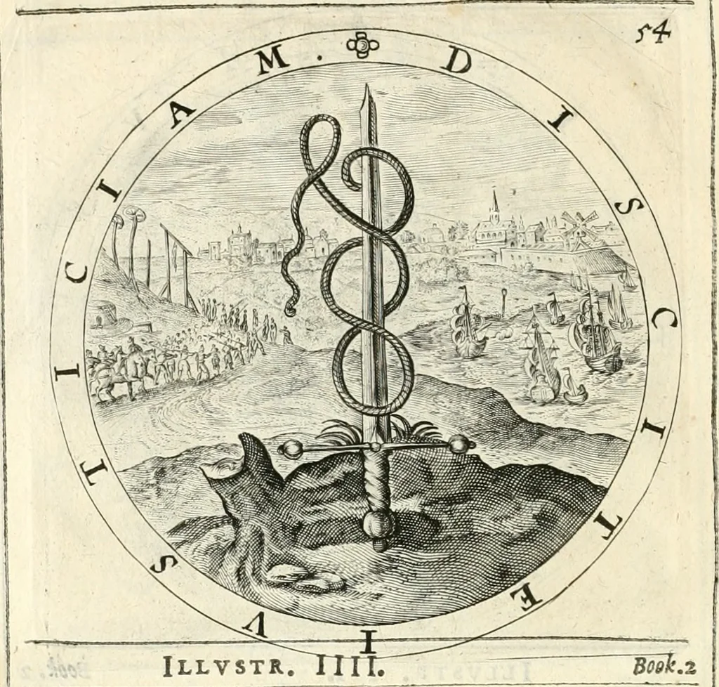 An illustration from A collection of emblemes, ancient and moderne : quickened vvith metricall illustrations, both morall and divine : and disposed into lotteries, that instruction and good counsell may bee furthered by an honest and pleasant recreation, 1635, leaf 97