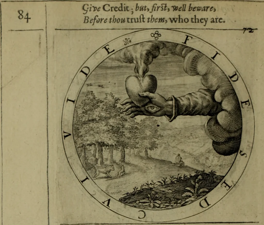 An illustration from A collection of emblemes, ancient and moderne : quickened vvith metricall illvstrations, both morall and divine, and disposed into lotteries, that instruction and good counsell may bee furthered by an honest and pleasant recreation, 1635, leaf 115